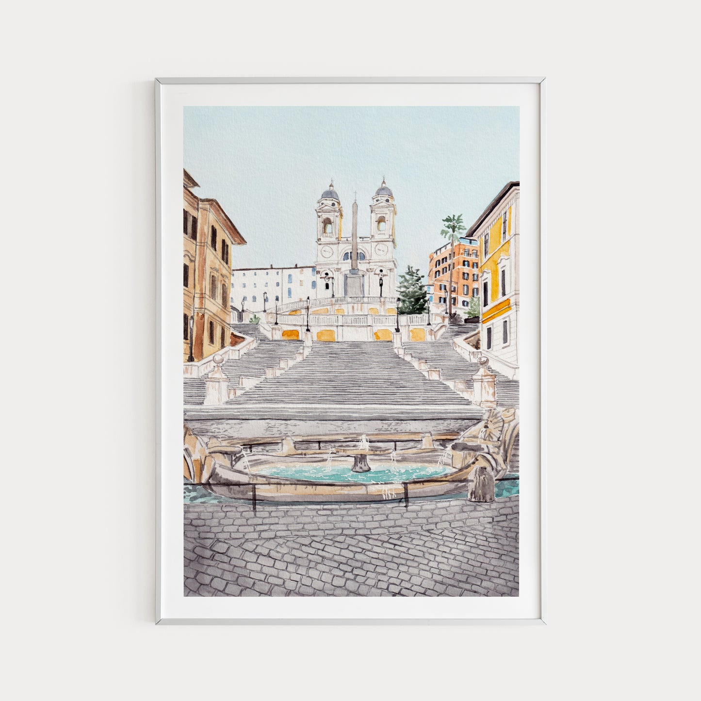 Rome Cityscape, Italian Art, Rome Watercolor Art Print