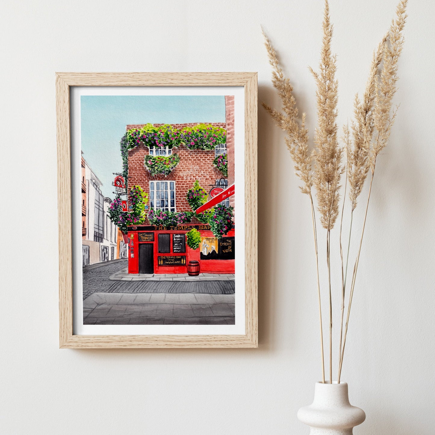 Dublin art, Ireland wall decor, Watercolor cityscape