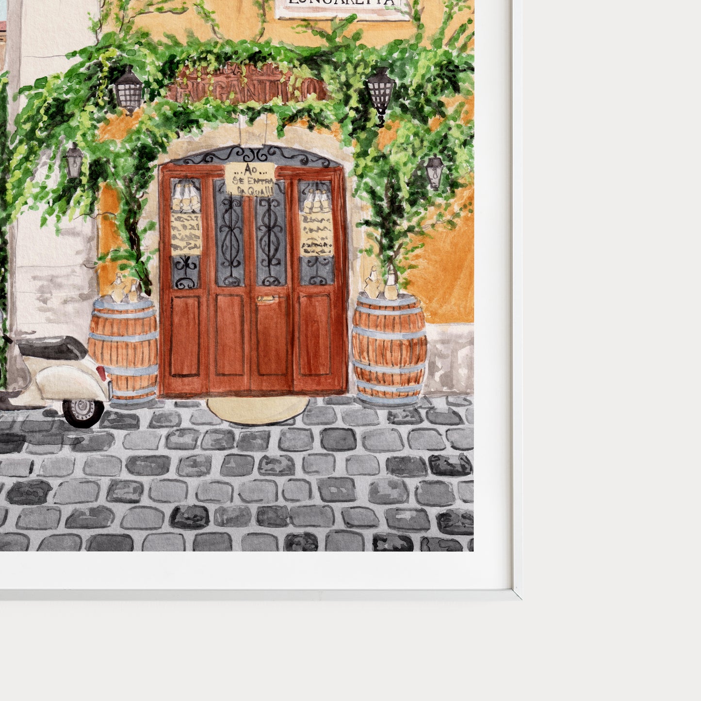 Trastevere watercolor cityscape - NorrskenArt