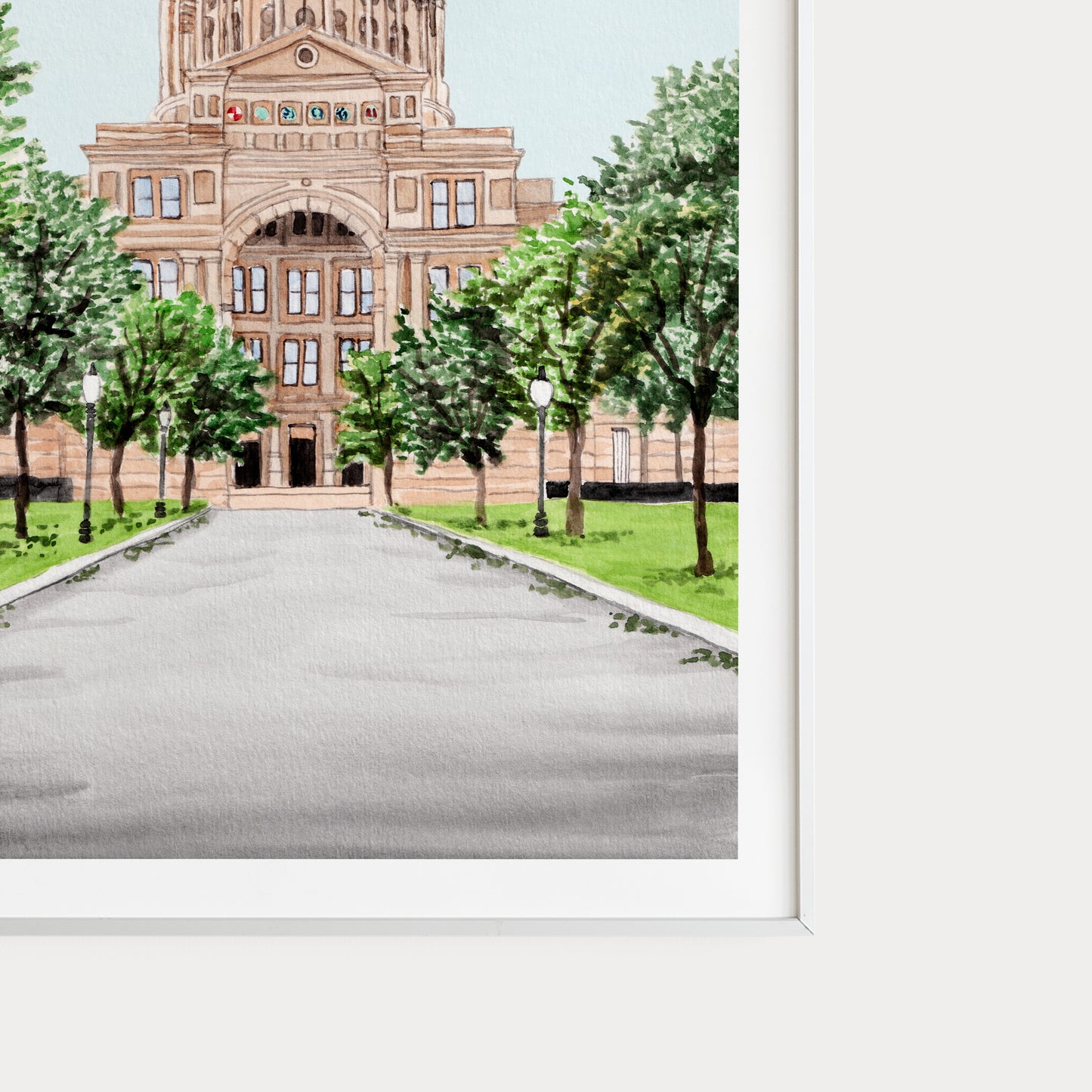 US Capitol in Austin, Texas - Watercolor Art Print - NorrskenArt