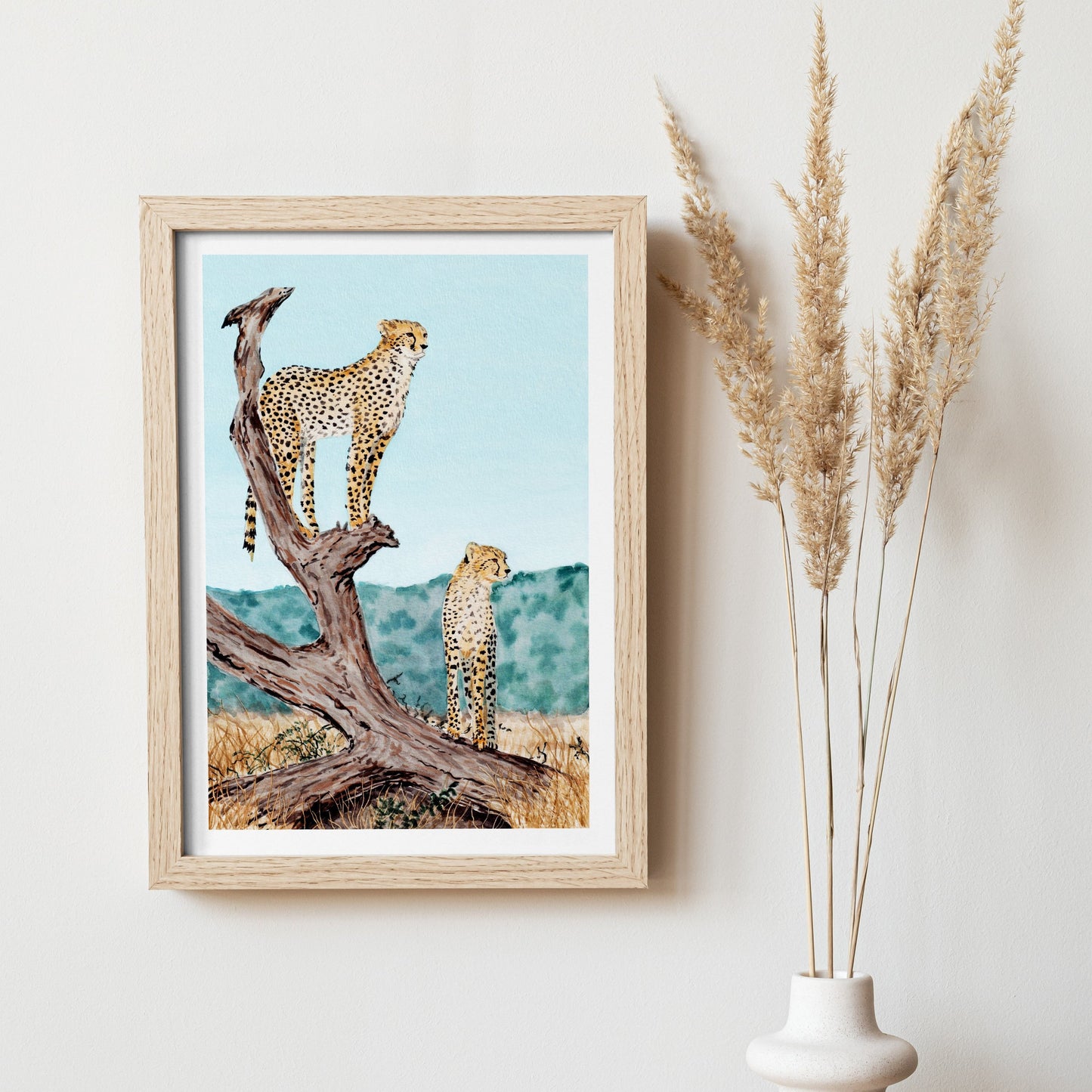 Uganda Safari Wall Art - Cheetah Decor - NorrskenArt