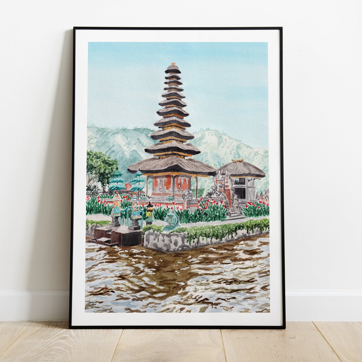 Ulun Danu Beratan Template Bali art