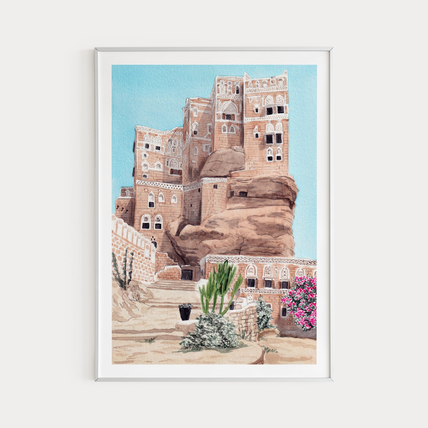 Yemen Landscape - Watercolor Wall Art - NorrskenArt