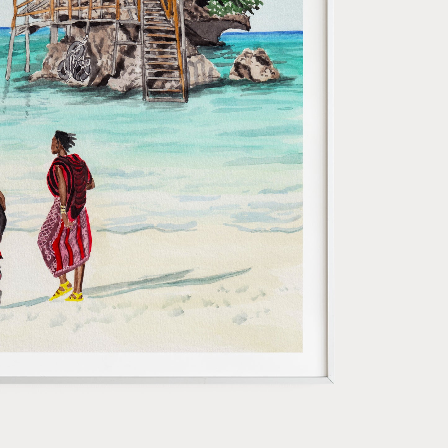 Zanzibar Print, Tanzania Wall Art, Watercolor Painting, African Art, Zanzibar Landscape, Traditional Art, Tanzania Decor, Travel Gift - NorrskenArt