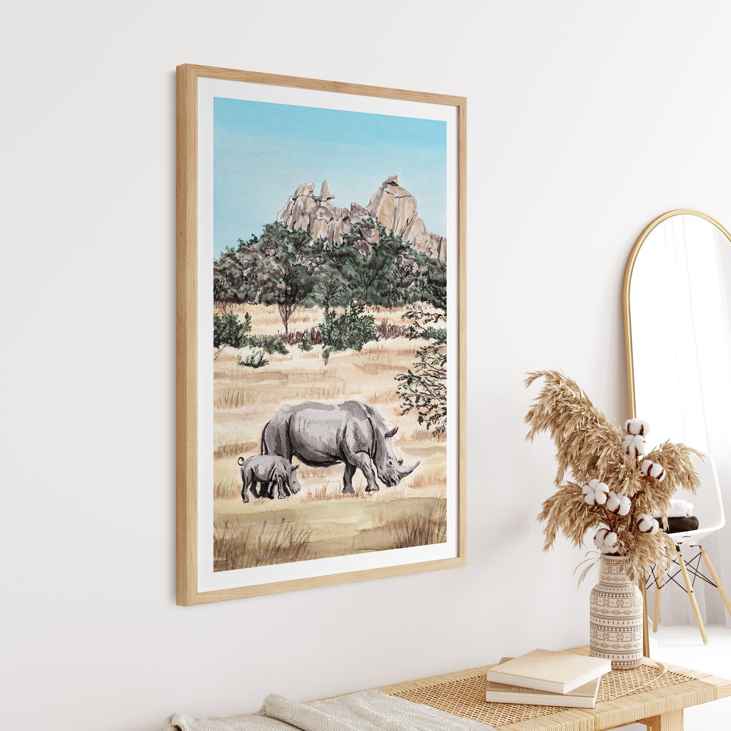 Zimbabwe watercolor art print - NorrskenArt