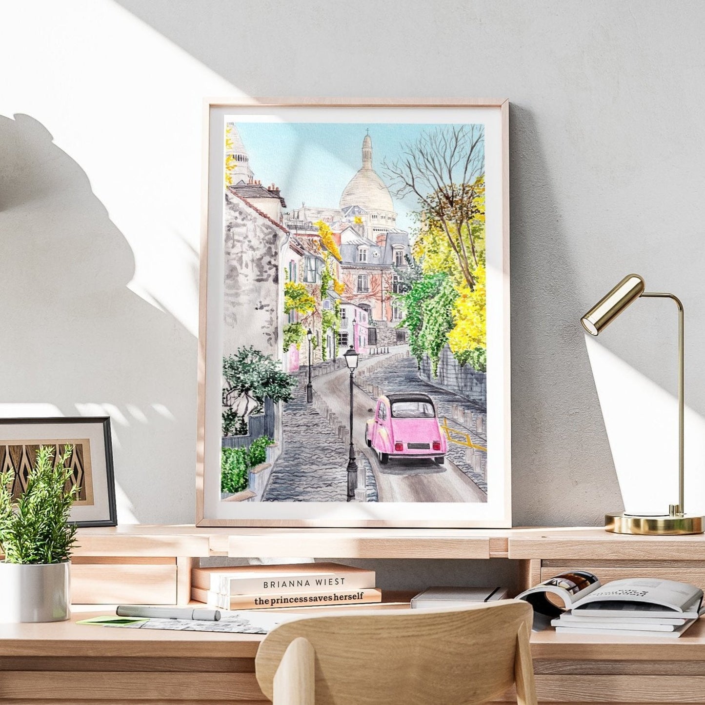 Montmartre Paris Cityscape - Watercolor Art Print - NorrskenArt