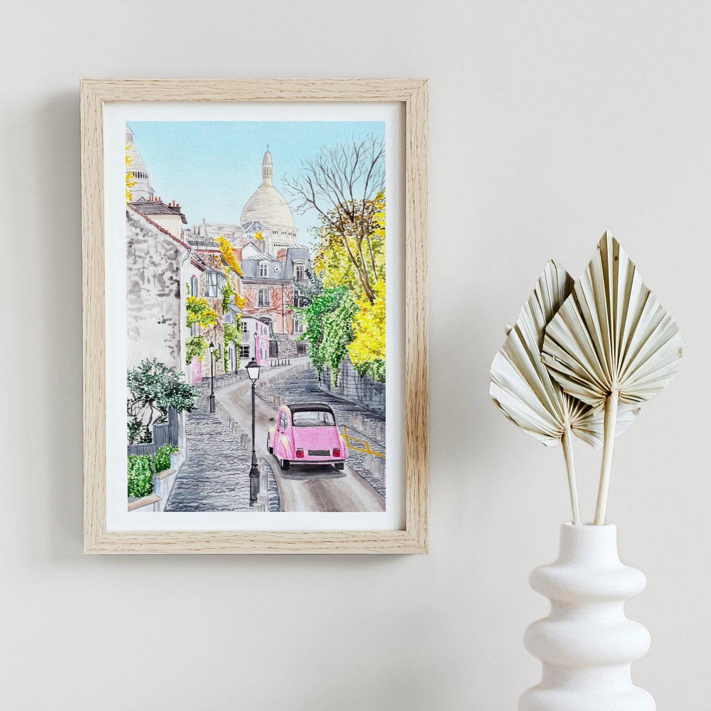Montmartre Paris Cityscape - Watercolor Art Print - NorrskenArt