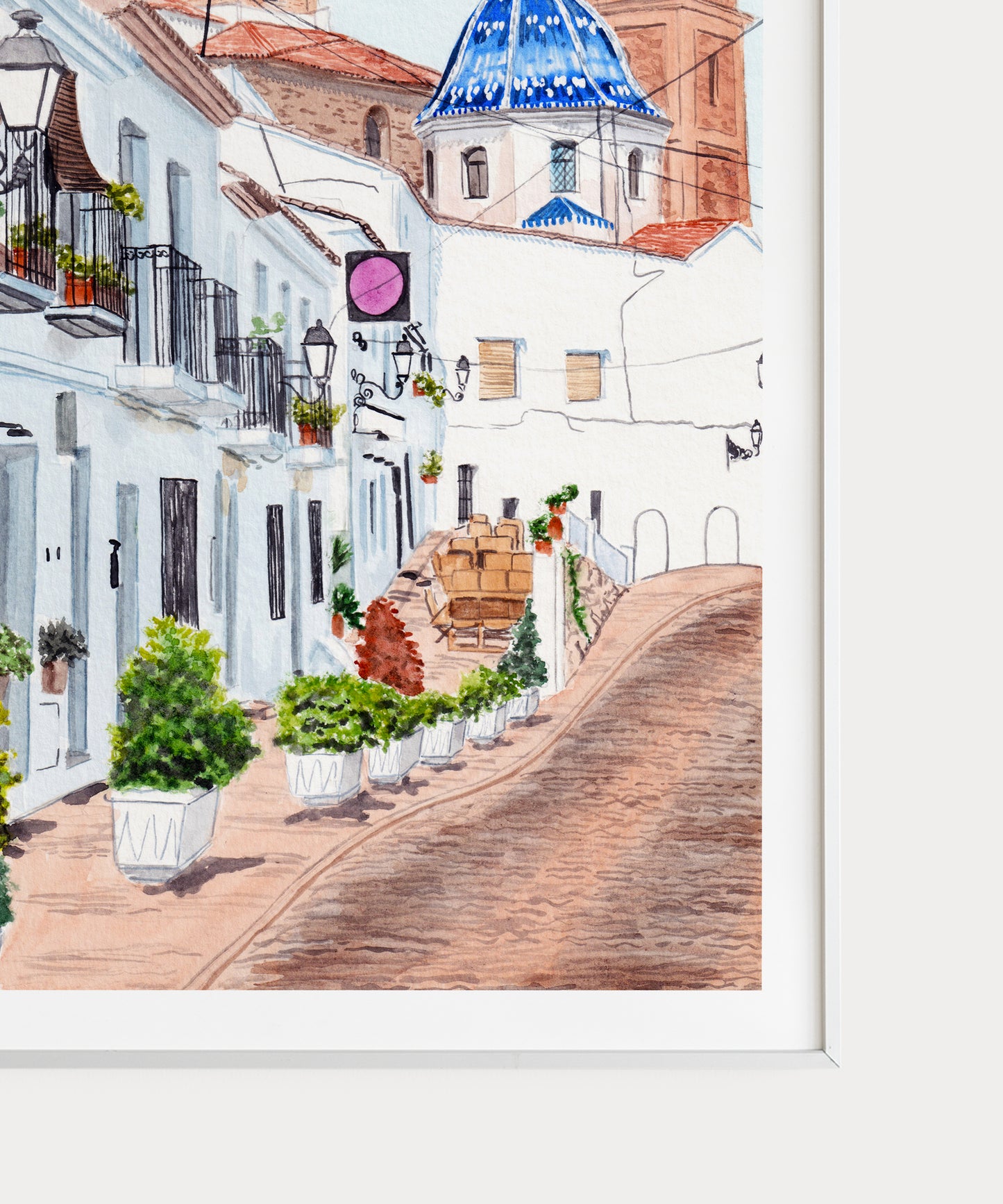 Altea Alicante Spain - Watercolor Art Print - NorrskenArt