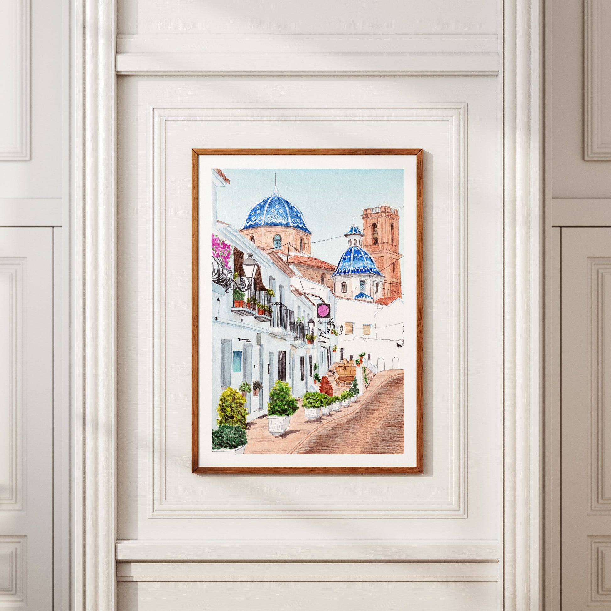 Altea Alicante Spain - Watercolor Art Print - NorrskenArt