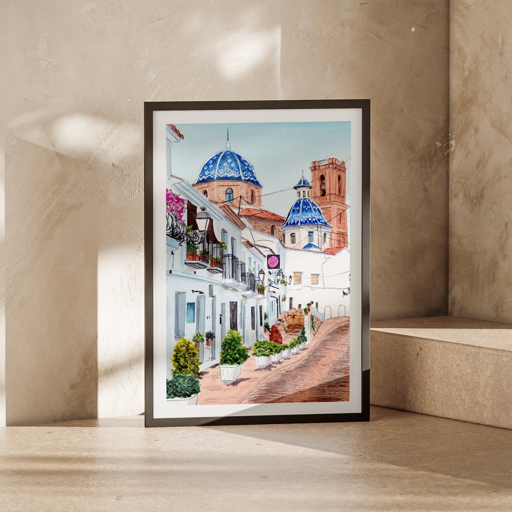 Altea Alicante Spain - Watercolor Art Print - NorrskenArt