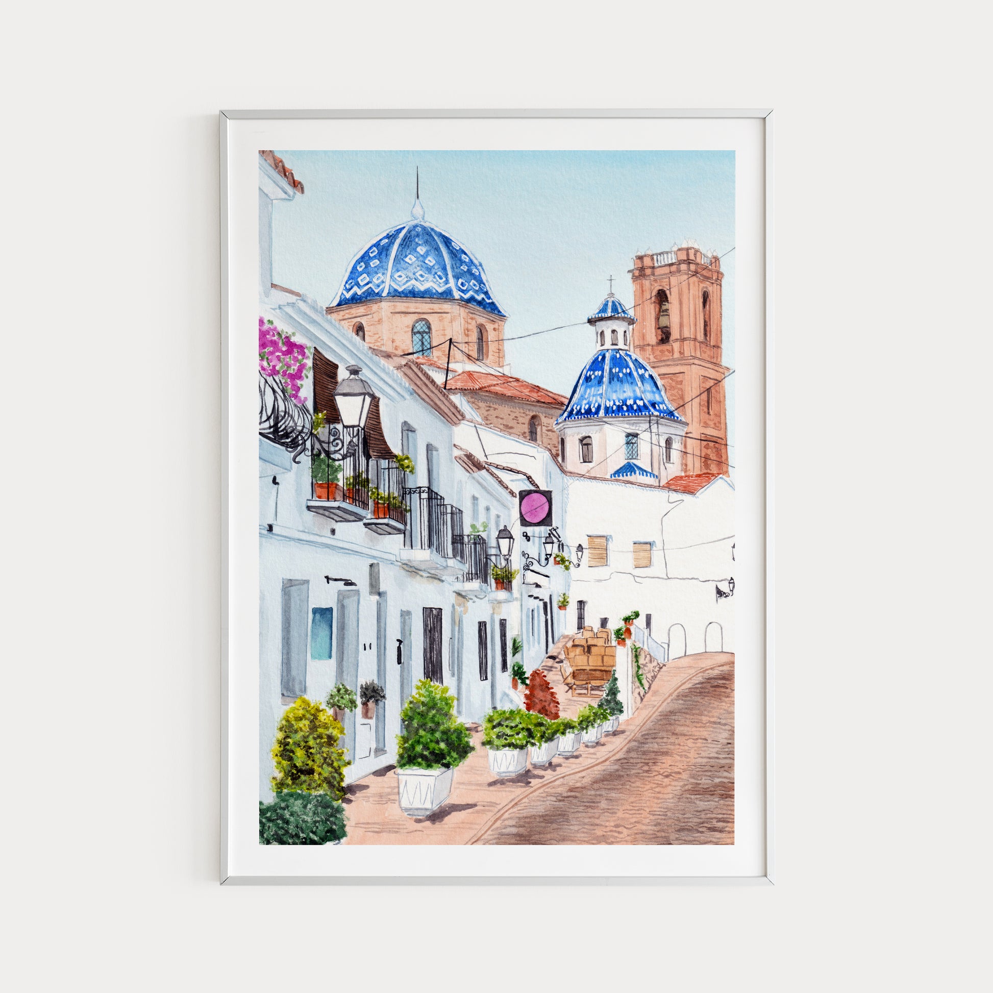 Altea Alicante Watercolor Painting - Spanish Art - NorrskenArt