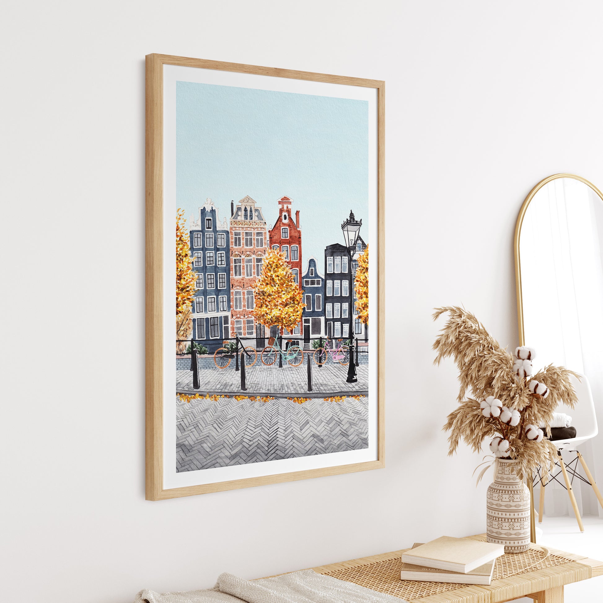 Amsterdam watercolor fall decor - NorrskenArt