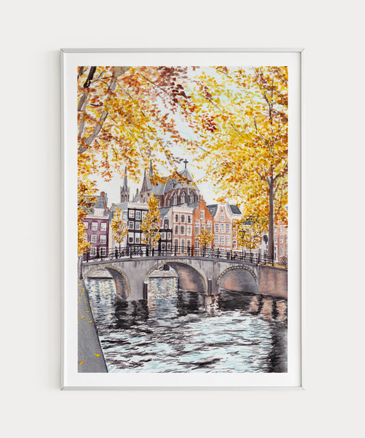 Amsterdam watercolor wall art - NorrskenArt