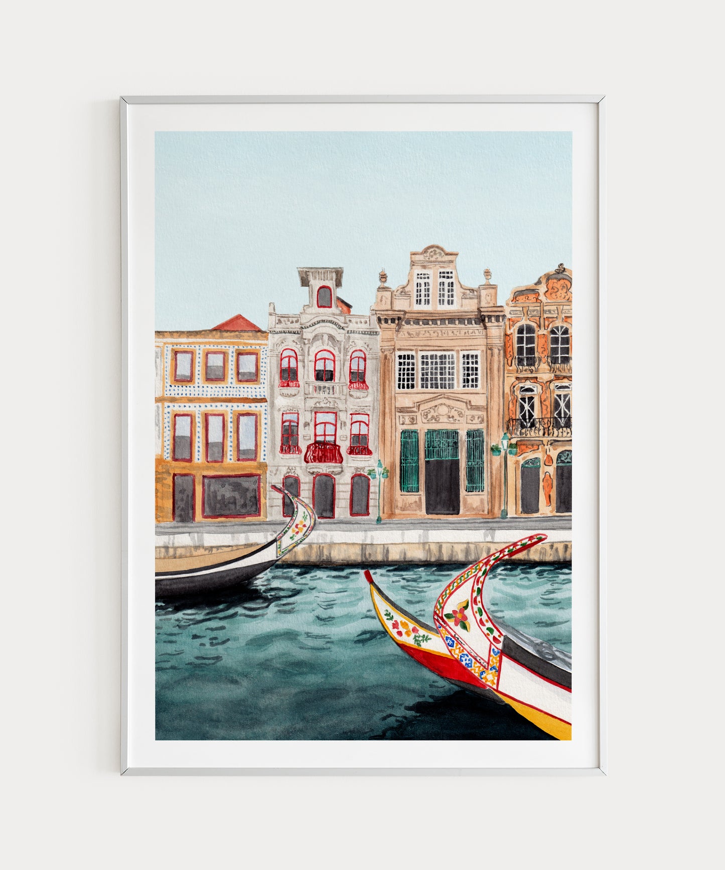Aveiro Portugal Wall Art Watercolor Painting Portugal Decor Aveiro Cityscape Europe Art Travel Gift