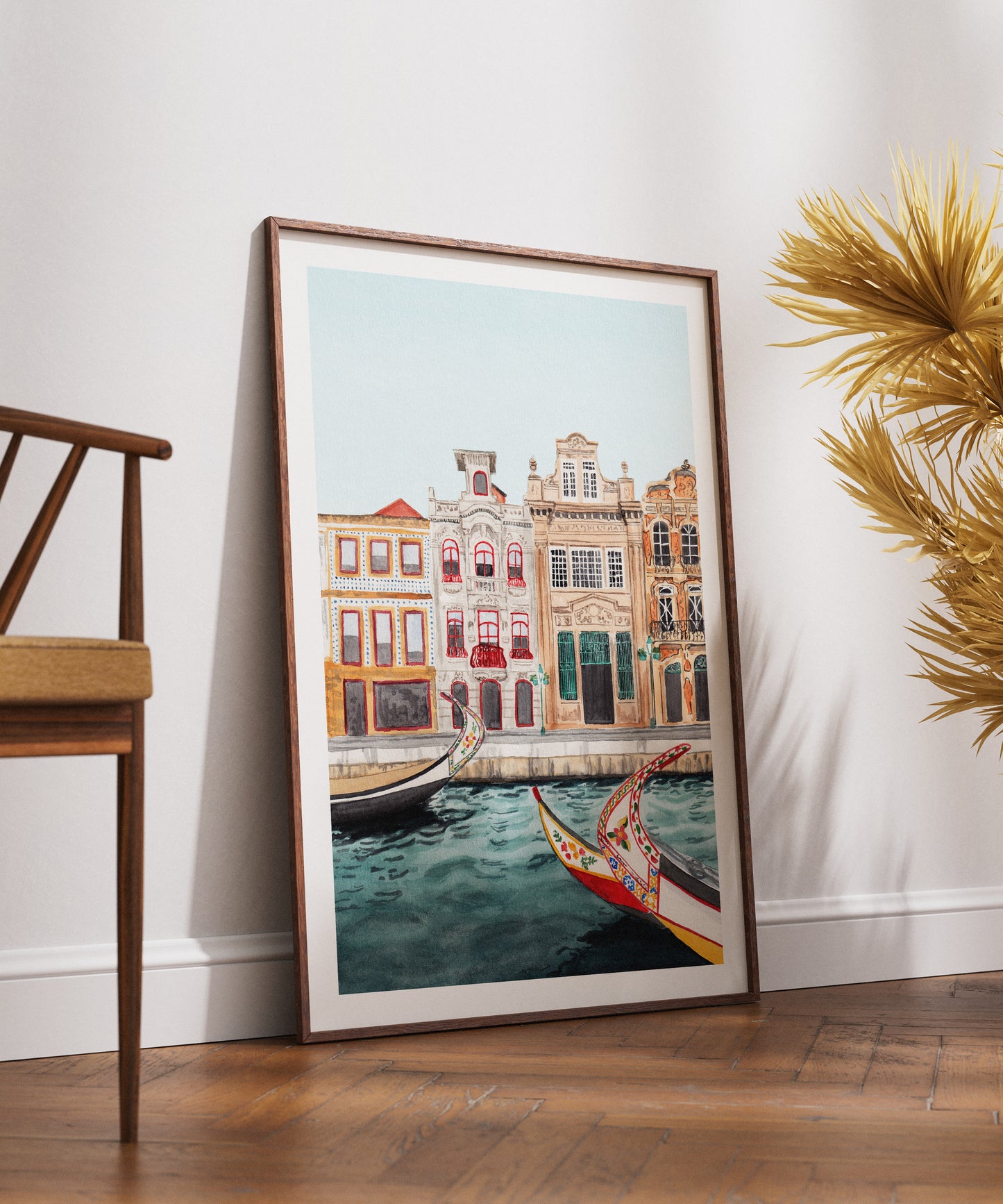 Aveiro Portugal Wall Art Watercolor Painting Portugal Decor Aveiro Cityscape Europe Art Travel Gift