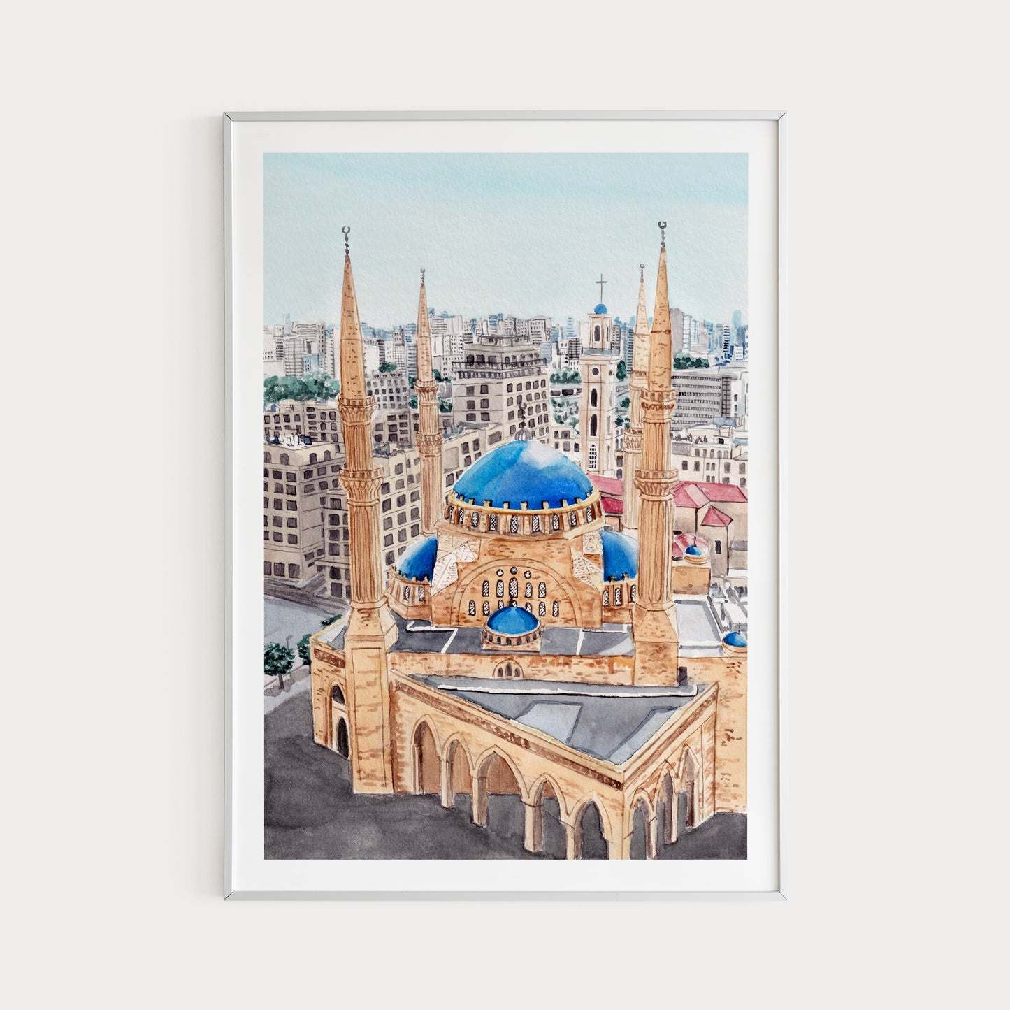 Beirut Watercolor Art Print, Lebanese Art, Beirut Cityscae - Middle East Decor, Travel Gift