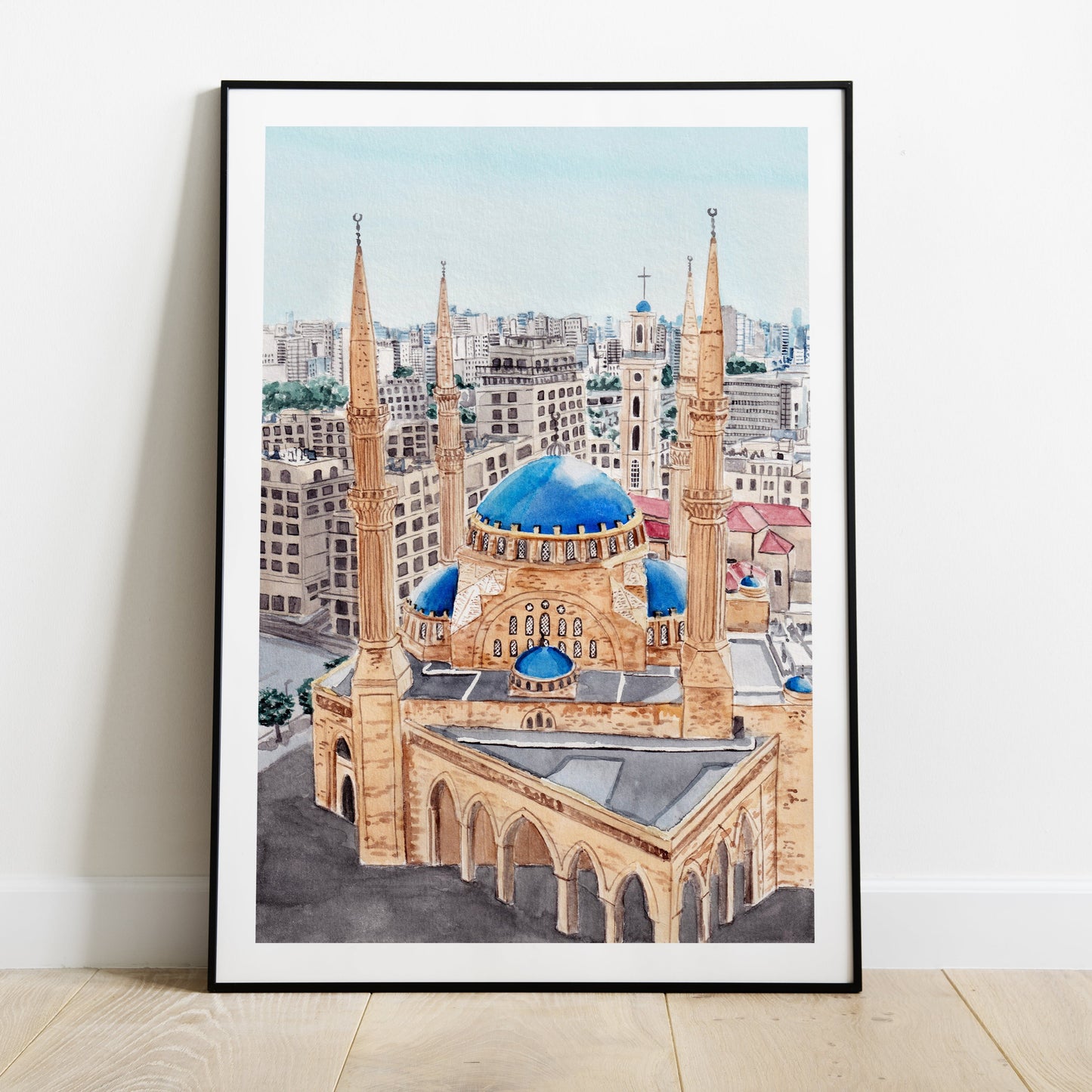 Beirut Cityscape - Lebanon Wall Decor - NorrskenArt