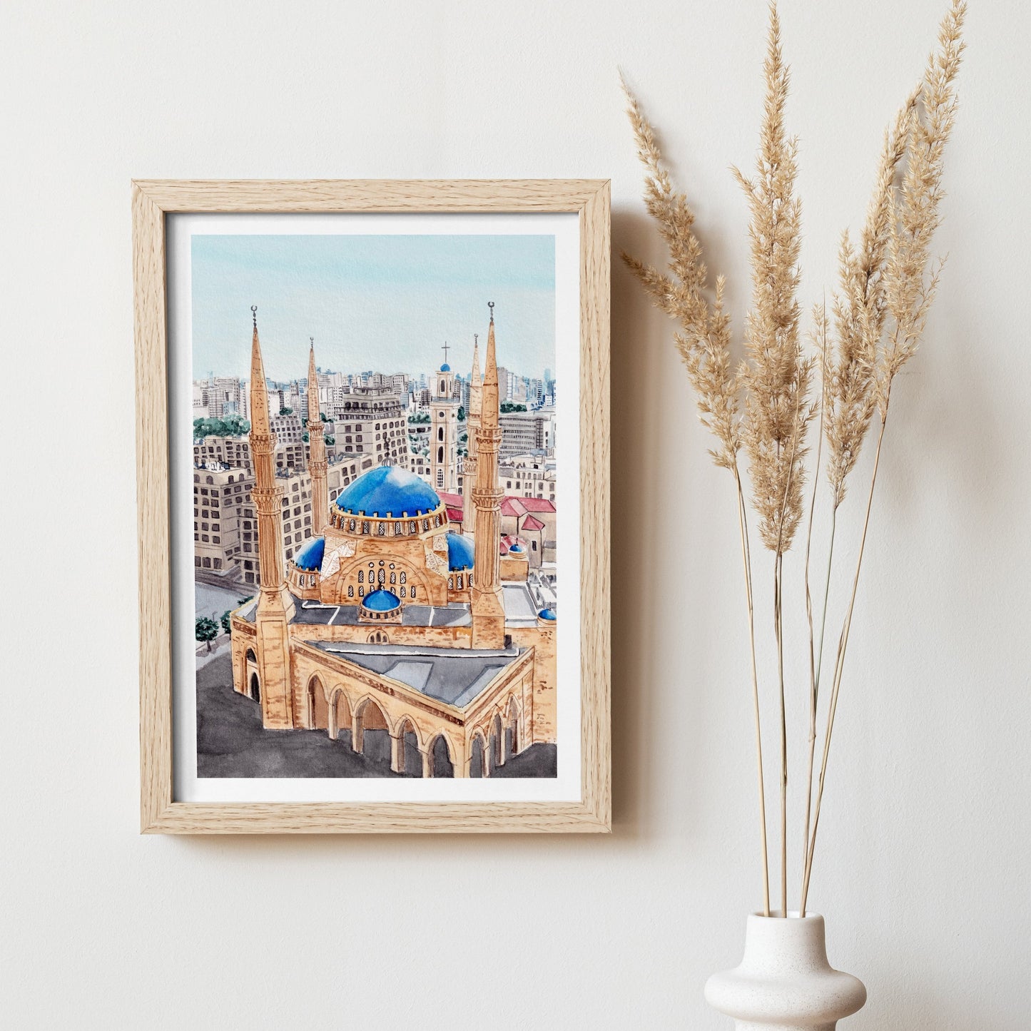 Beirut Watercolor Art Print - Lebanon Decor - NorrskenArt