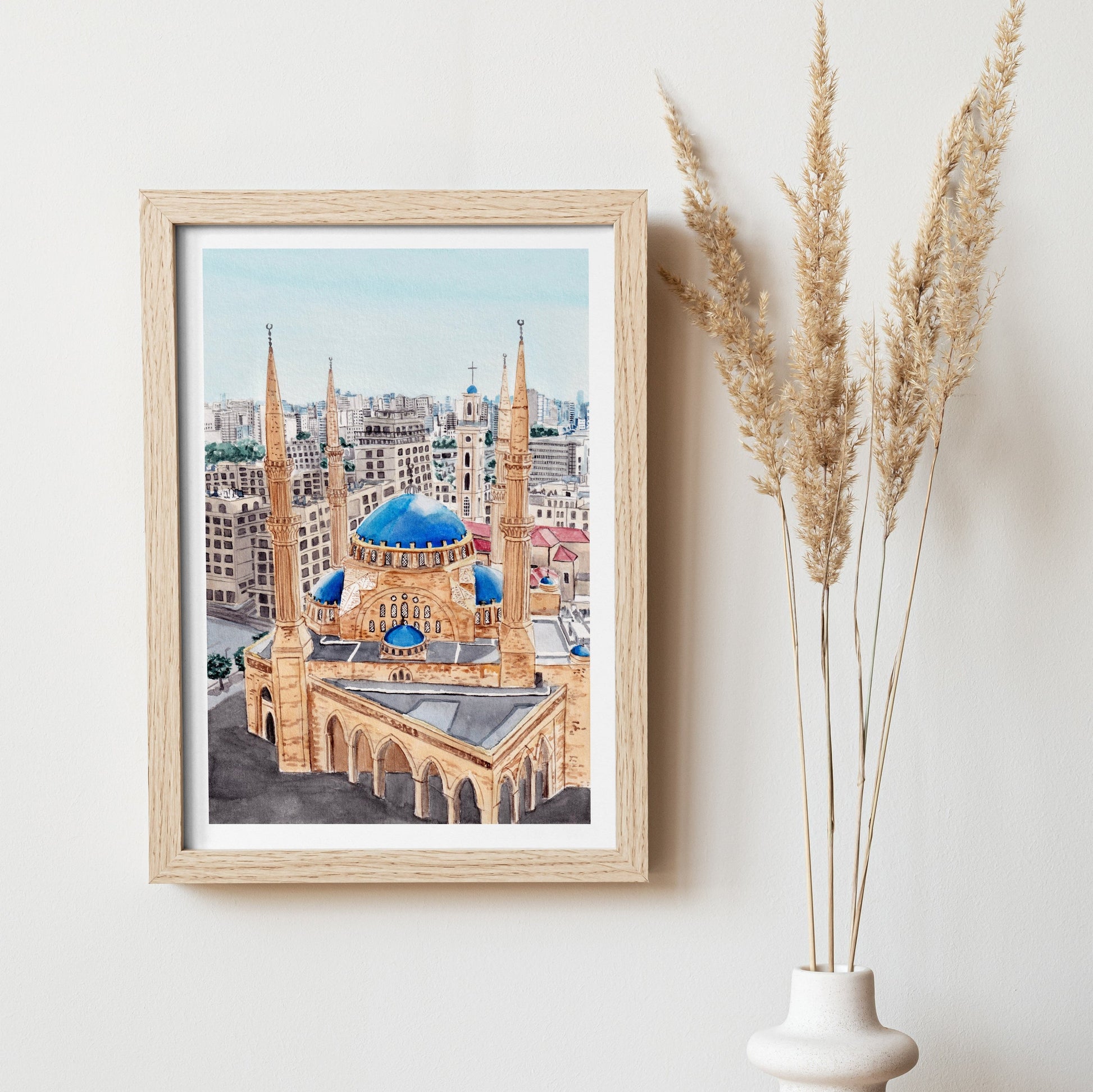 Beirut Watercolor Art Print - Lebanon Decor - NorrskenArt