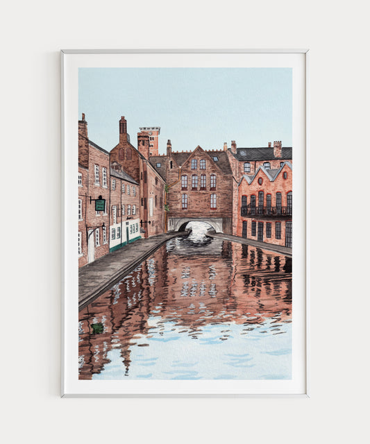 Birmingham England Watercolor Print, Watercolor Painting, Birmingham Cityscape, UK Wall Decor
