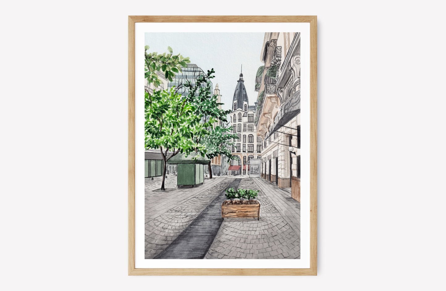 Buenos Aires Watercolor Print, Argentina Wall Art, Buenos Aires Cityscape Painting