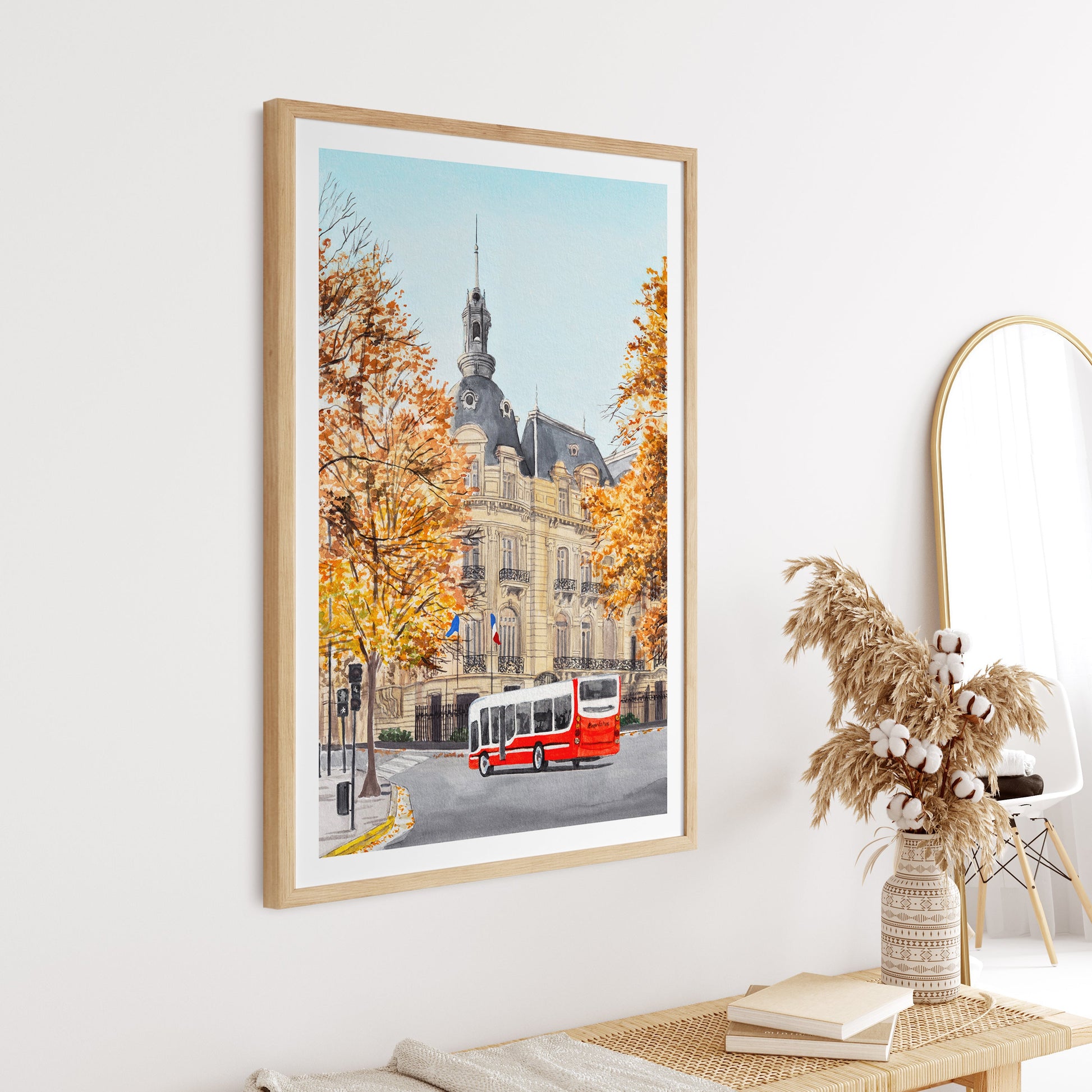 Buenos Aires Fall Watercolor Cityscape - NorrskenArt