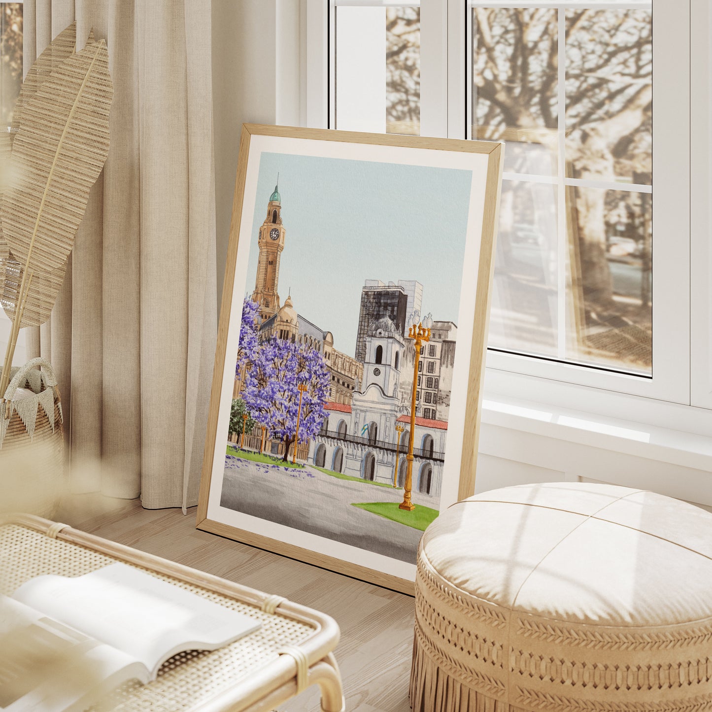 Buenos Aires Cabildo Watercolor Print, Argentina Wall Art, Buenos Aires Spring Decor, Buenos Aires Cityscape