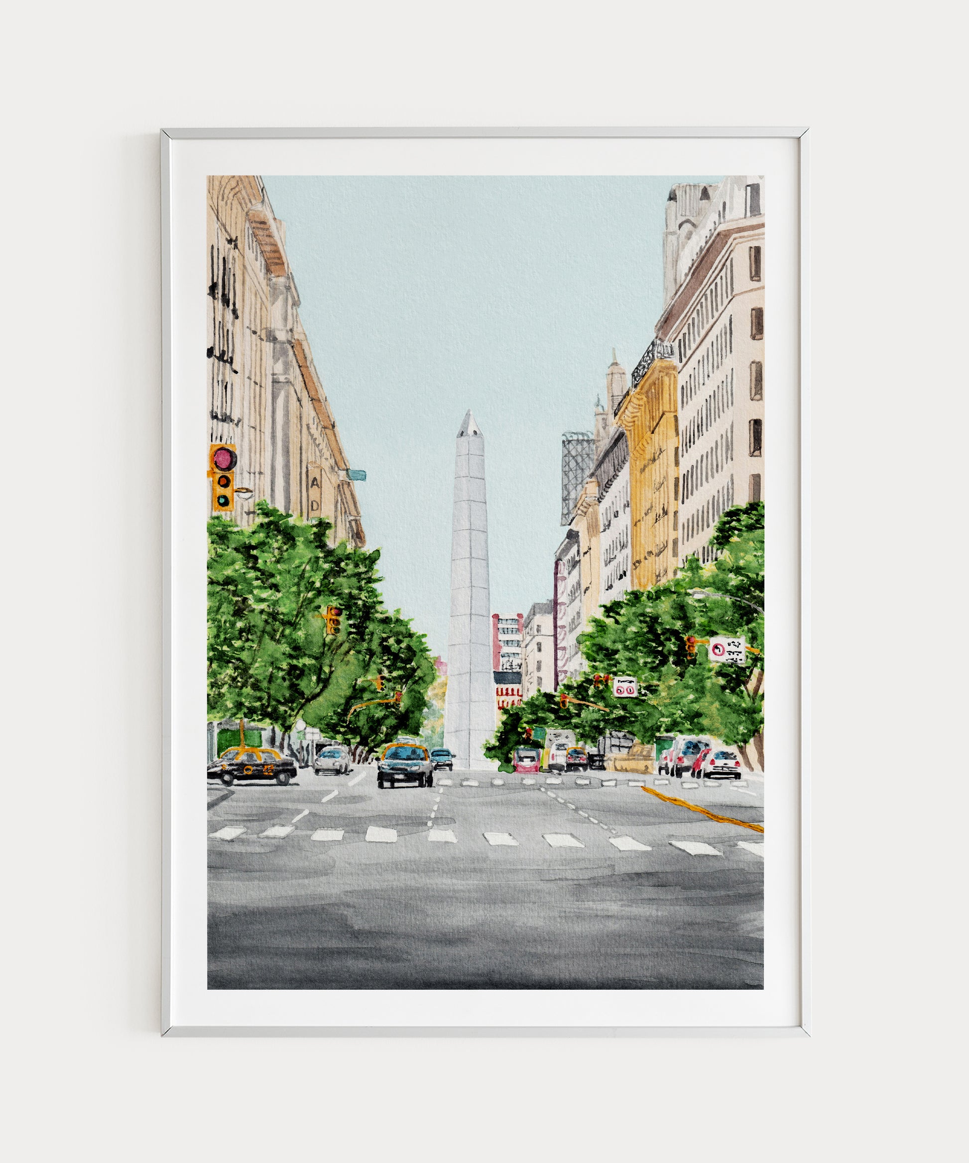 Buenos Aires ciudad en acuarela