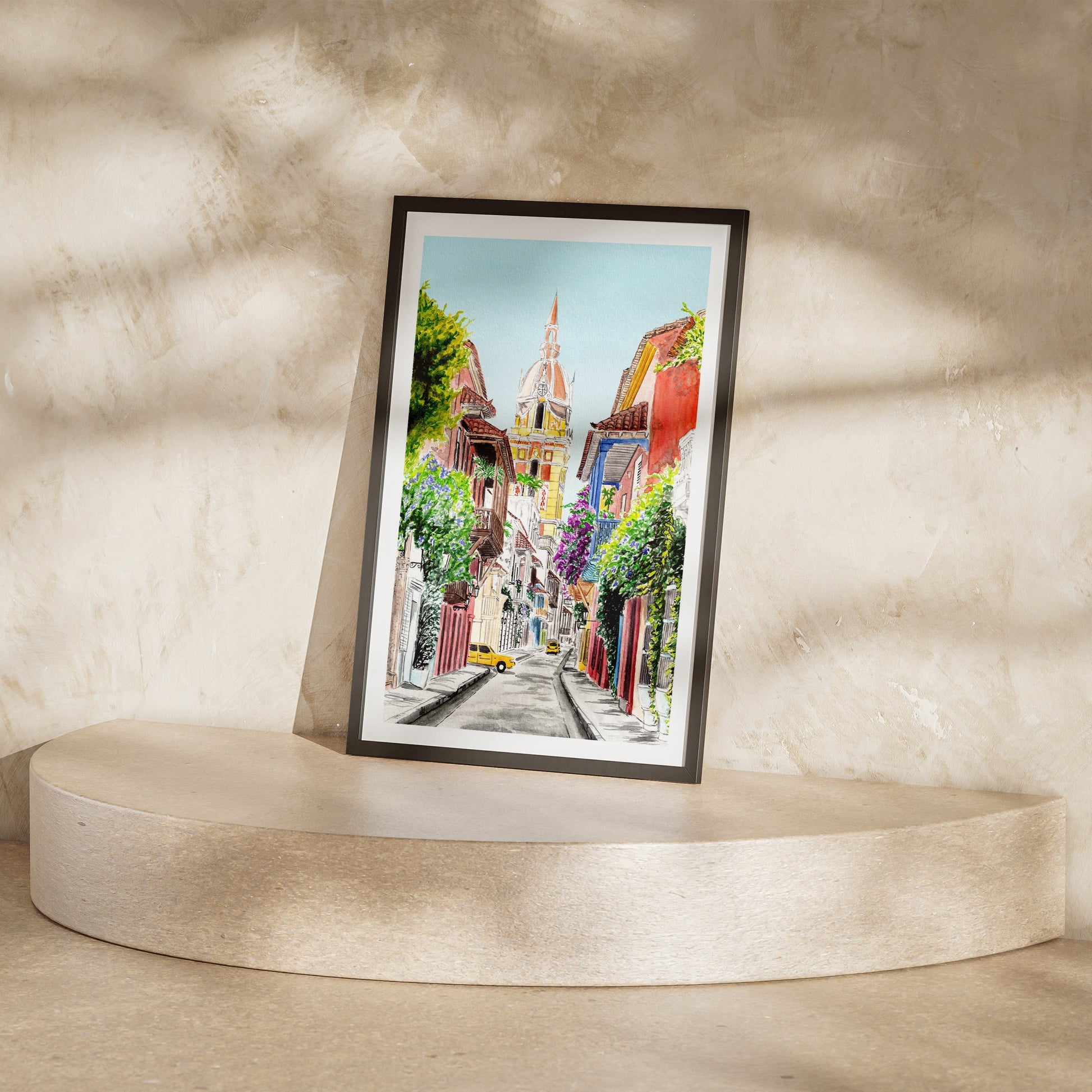 Cartagena Watercolor Art Print - Colombia Wall Art - NorrskenArt