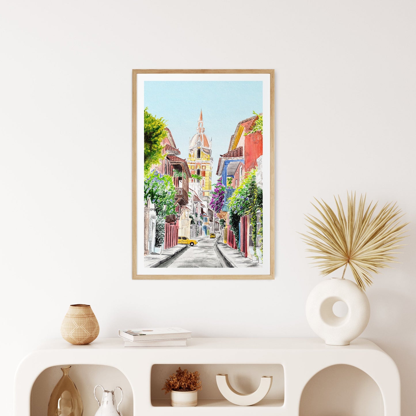 Cartagena Painting Watercolor Art - Colombian Decor - NorrskenArt