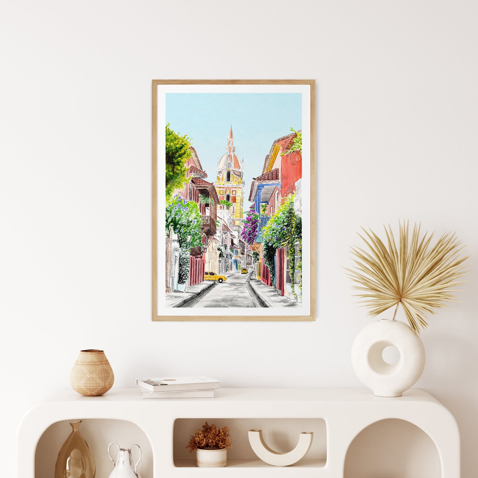 Cartagena Painting Watercolor Art - Colombian Decor - NorrskenArt