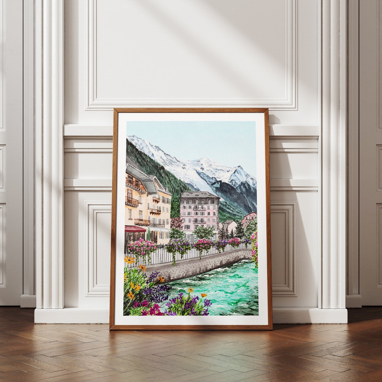 Chamonix Watercolor Wall Decor - NorrskenArt