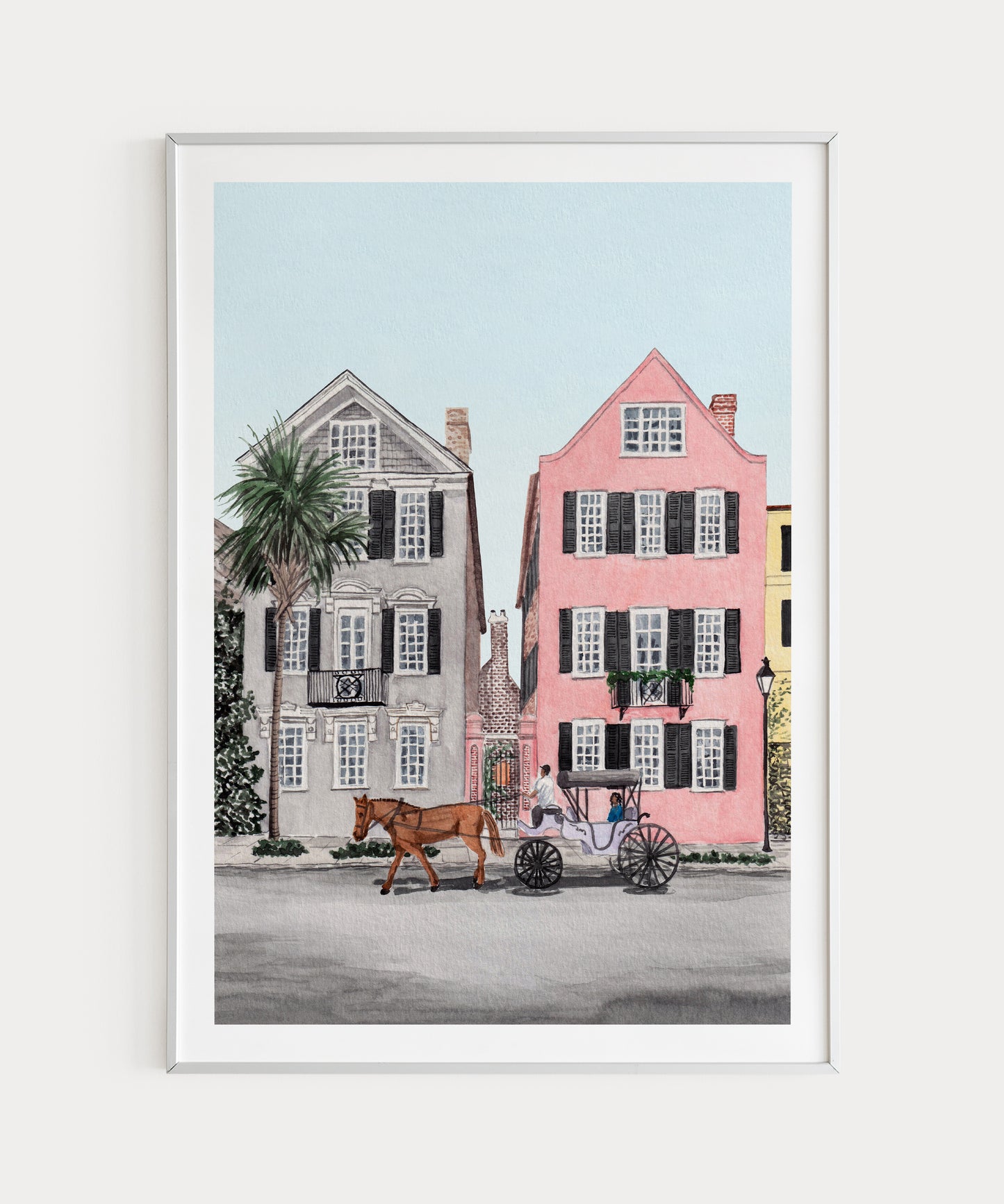 Charleston Watercolor Art, South Carolina Beach House Decor, Charleston Cityscape, Southern Art