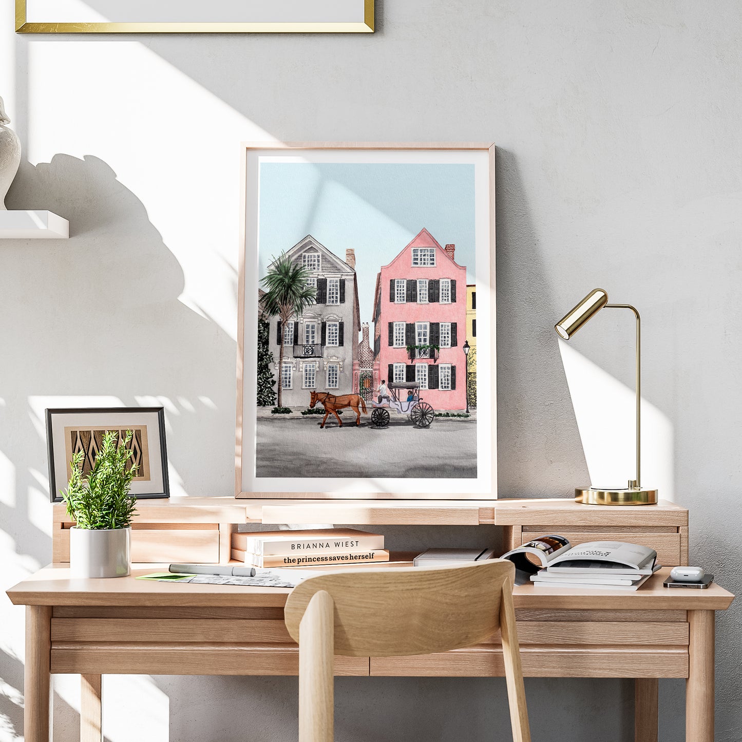 Charleston Watercolor Art, South Carolina Beach House Decor, Charleston Cityscape, Southern Art