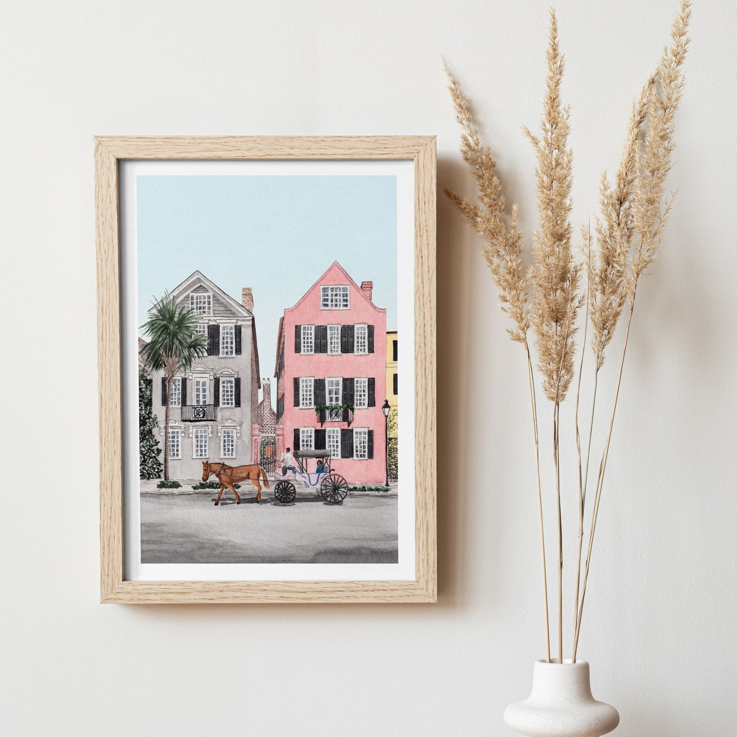 Charleston Watercolor Art, South Carolina Beach House Decor, Charleston Cityscape, Southern Art