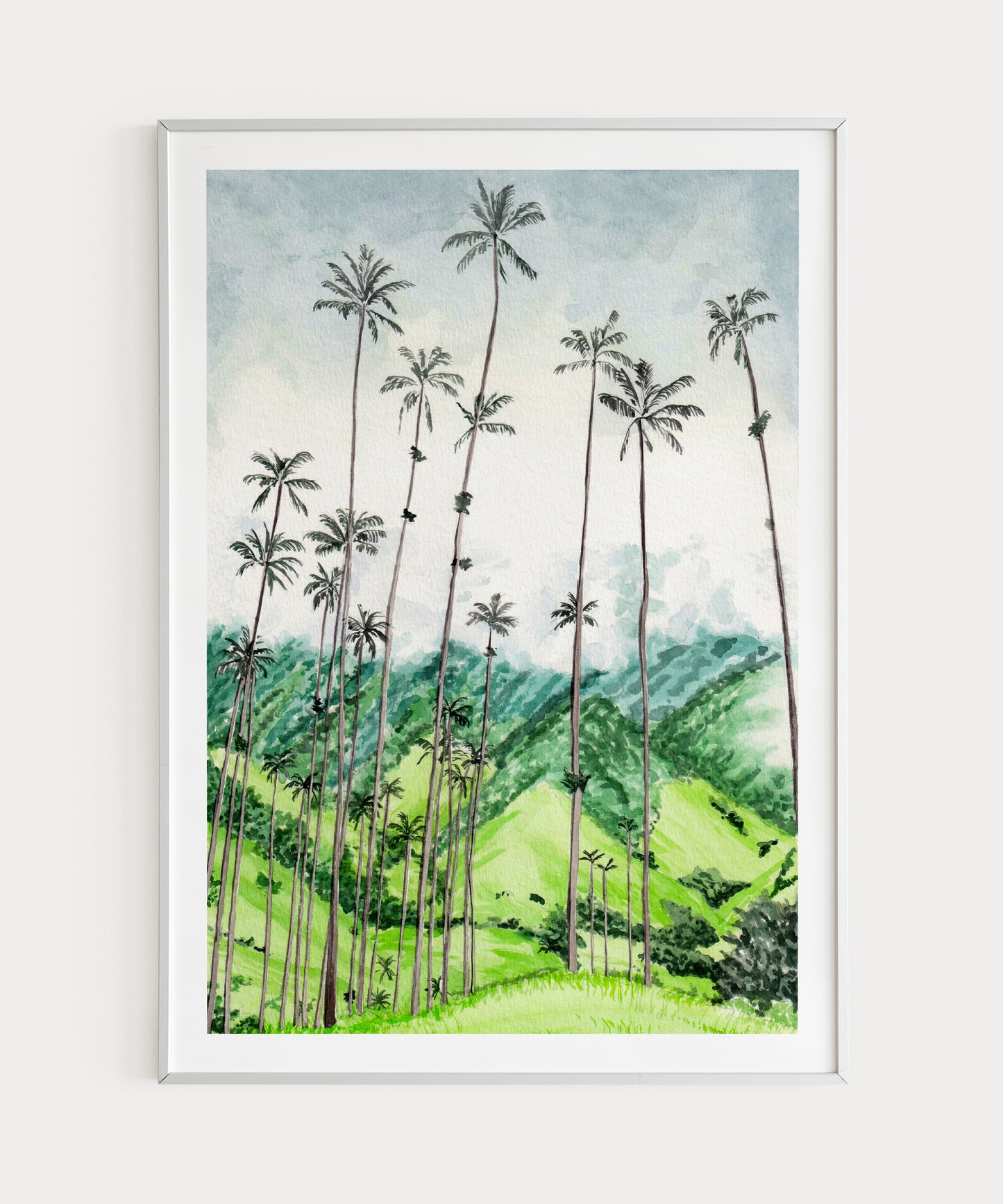 Cocora Valley Watercolor Art Print - Colombian Decor - Travel Gift - NorrskenArt