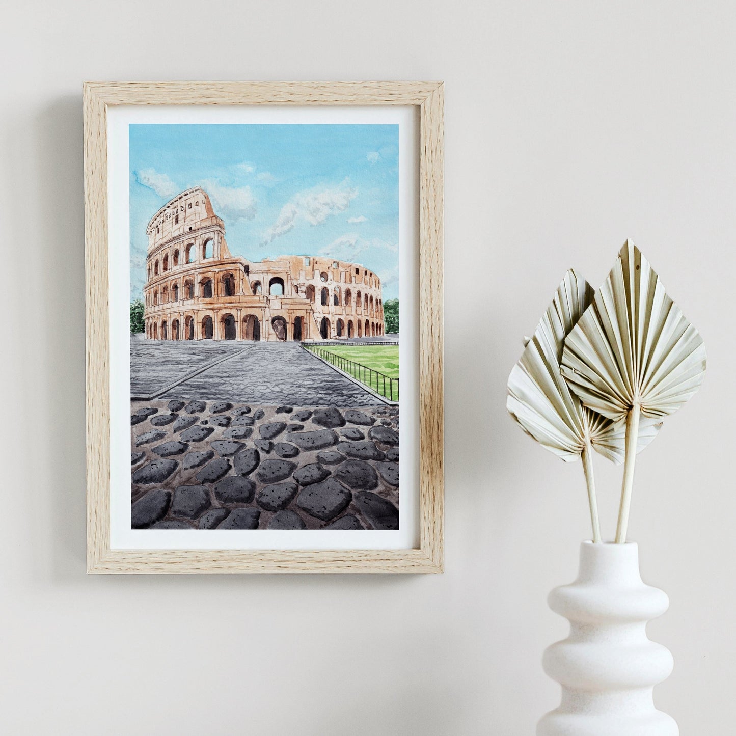 Colosseum Print, Italian Art, Watercolor Cityscape