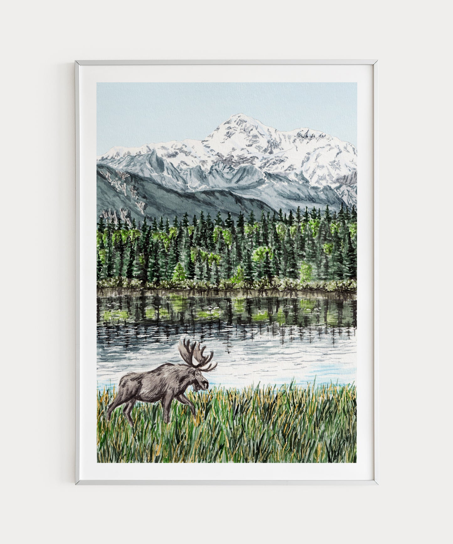 Denali Alaska watercolor print