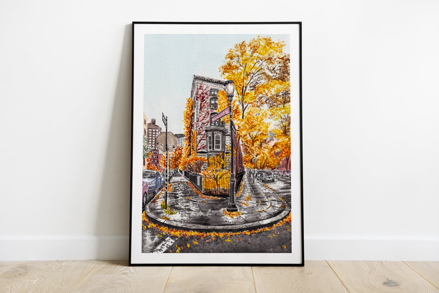 East Village, New York in Fall Watercolor Art Print | Autumn Wall Art Gift | NYC Decor | Travel Gift