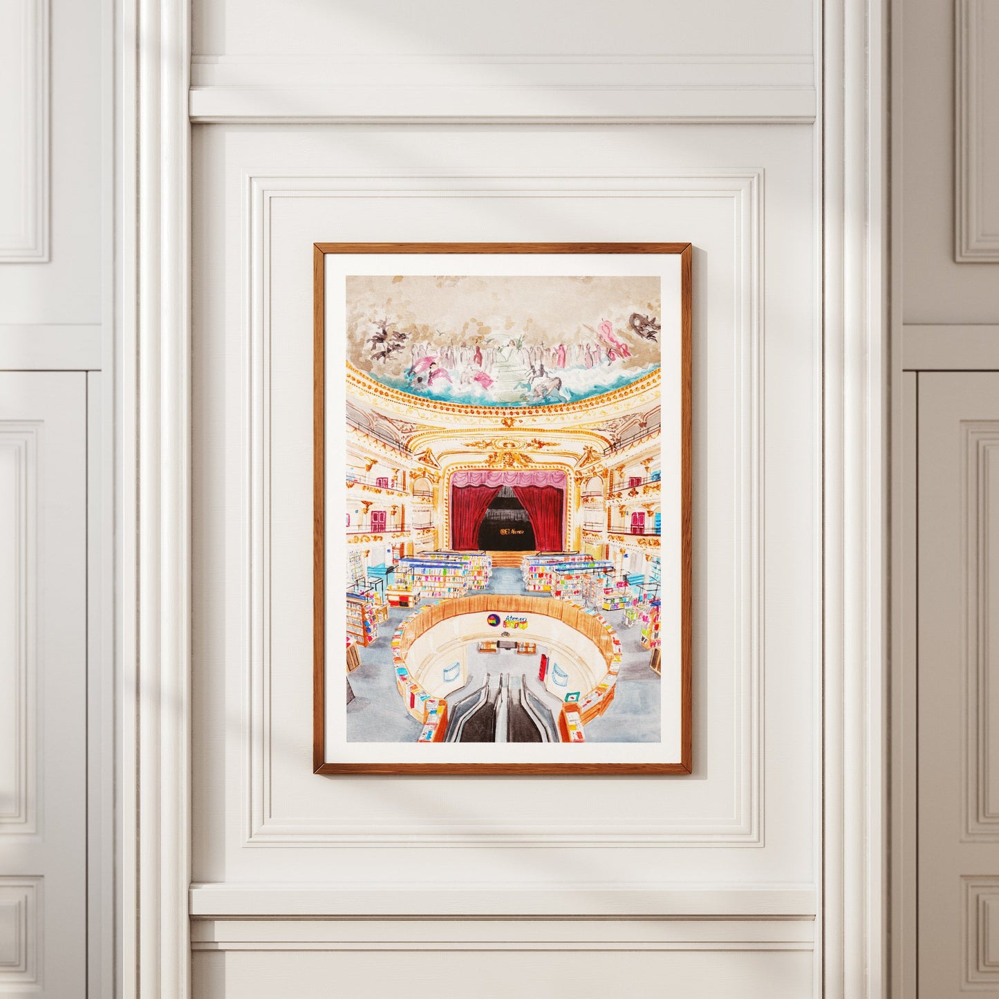 El Ateneo Wall Art - Watercolor Painting - NorrskenArt