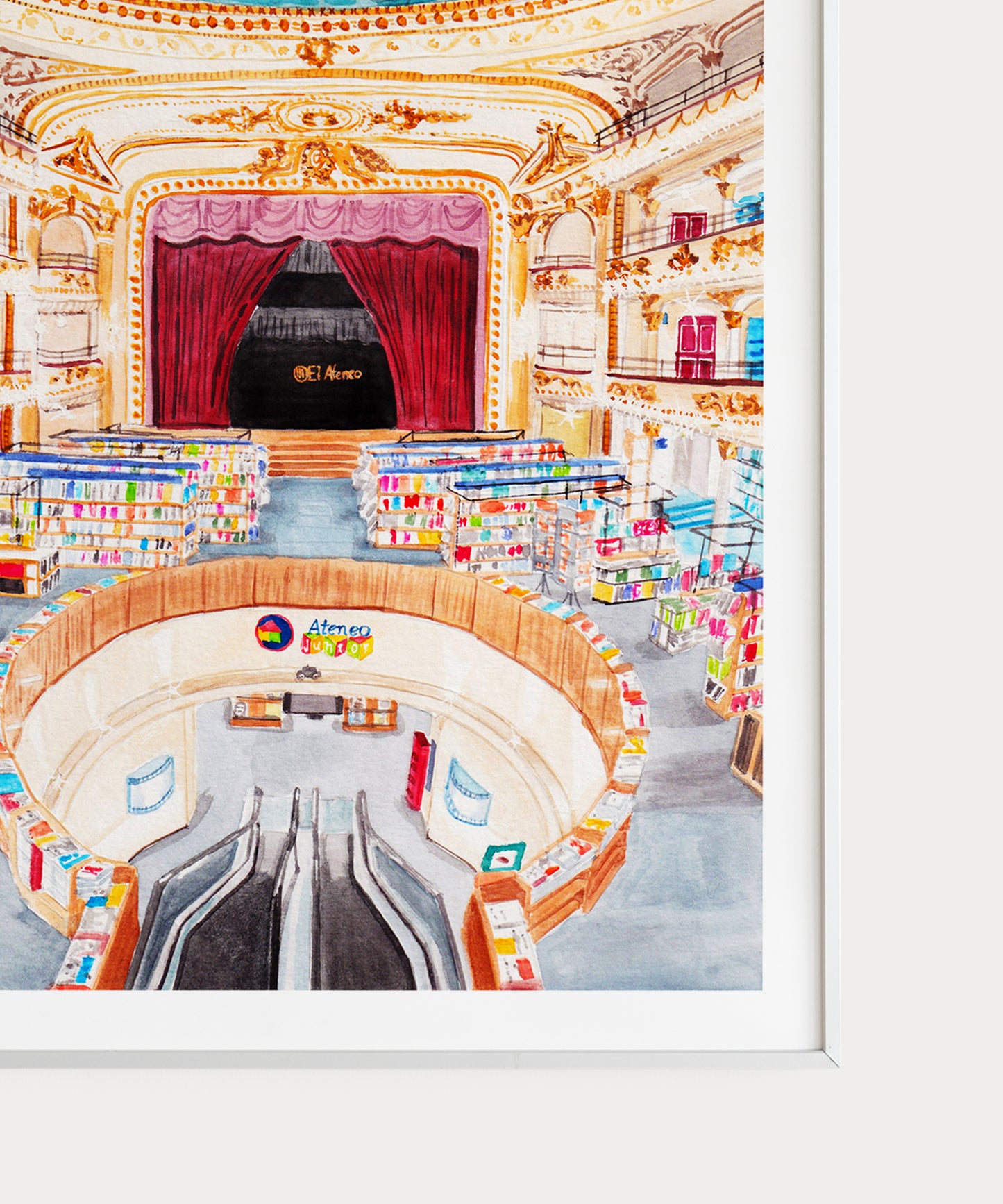 El Ateneo Buenos Aires Painting - NorrskenArt