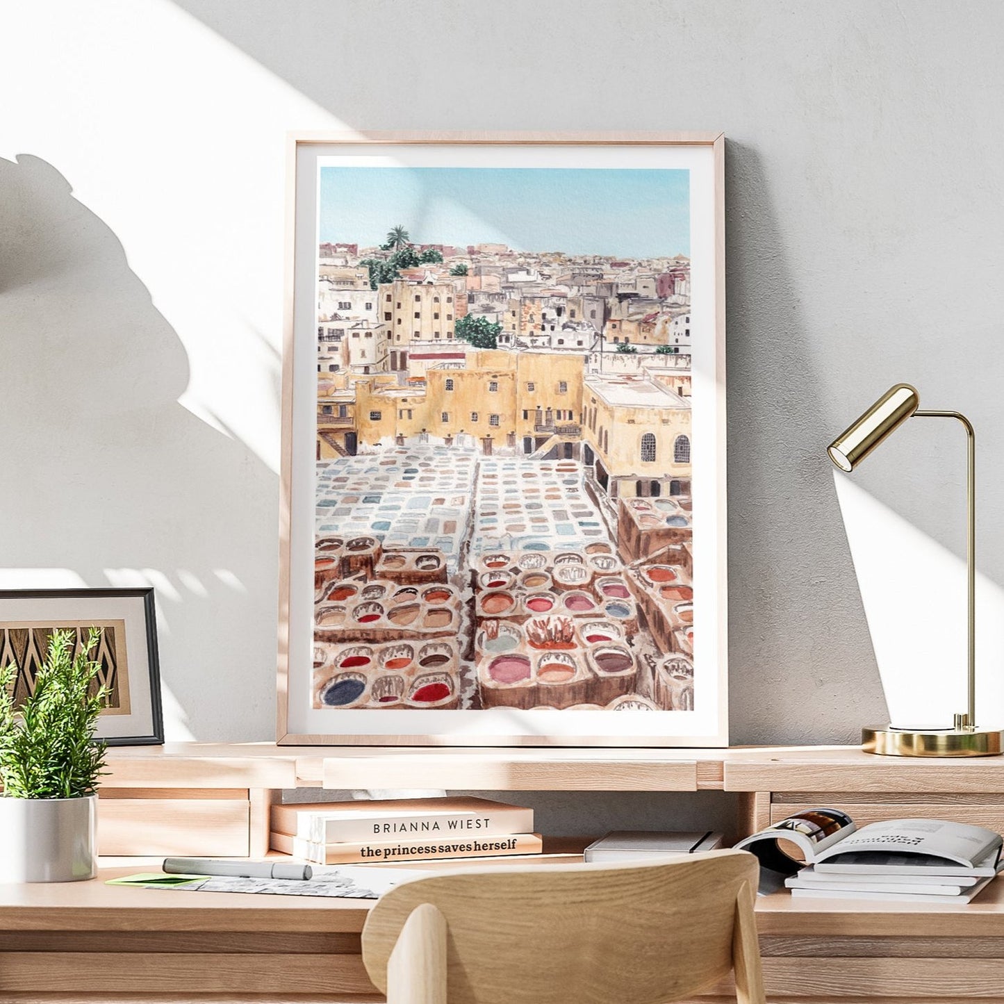 Fes Morocco Tannery - Watercolor Art Print - NorrskenArt