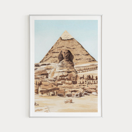 Giza Egypt Cityscape - Watercolor Painting - NorrskenArt