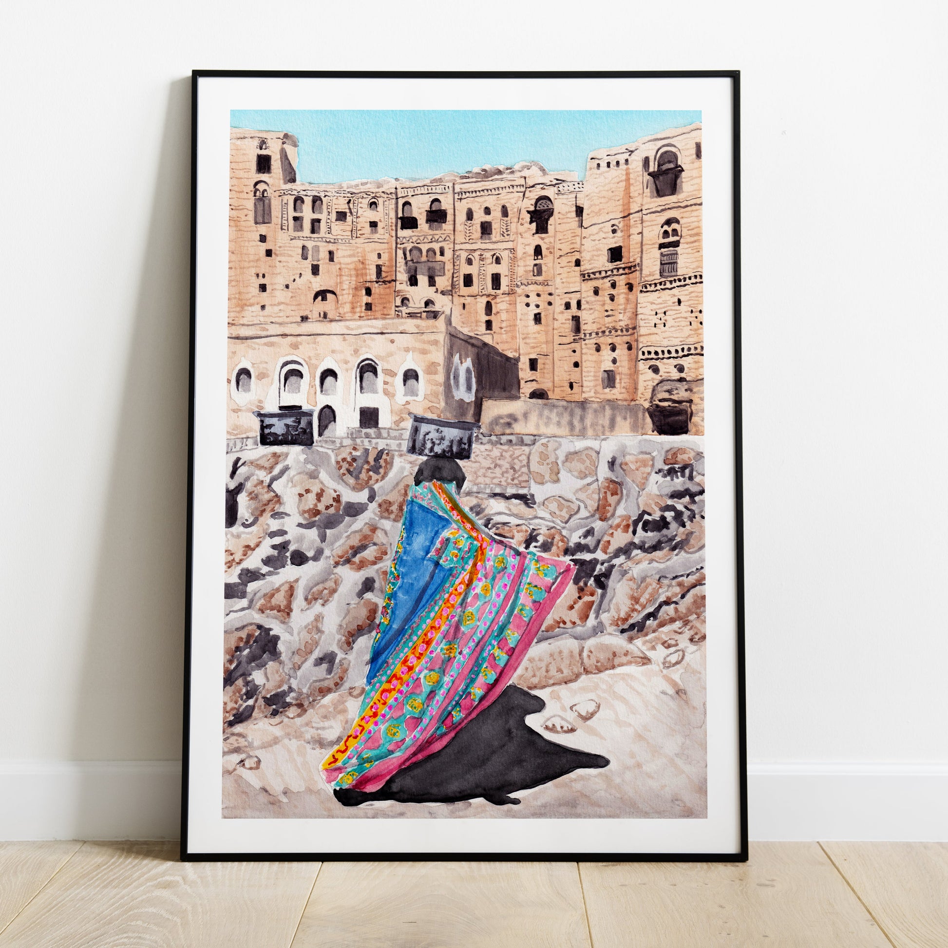 Yemen Cityscapes Set of 6 - Watercolor Art Prints - NorrskenArt