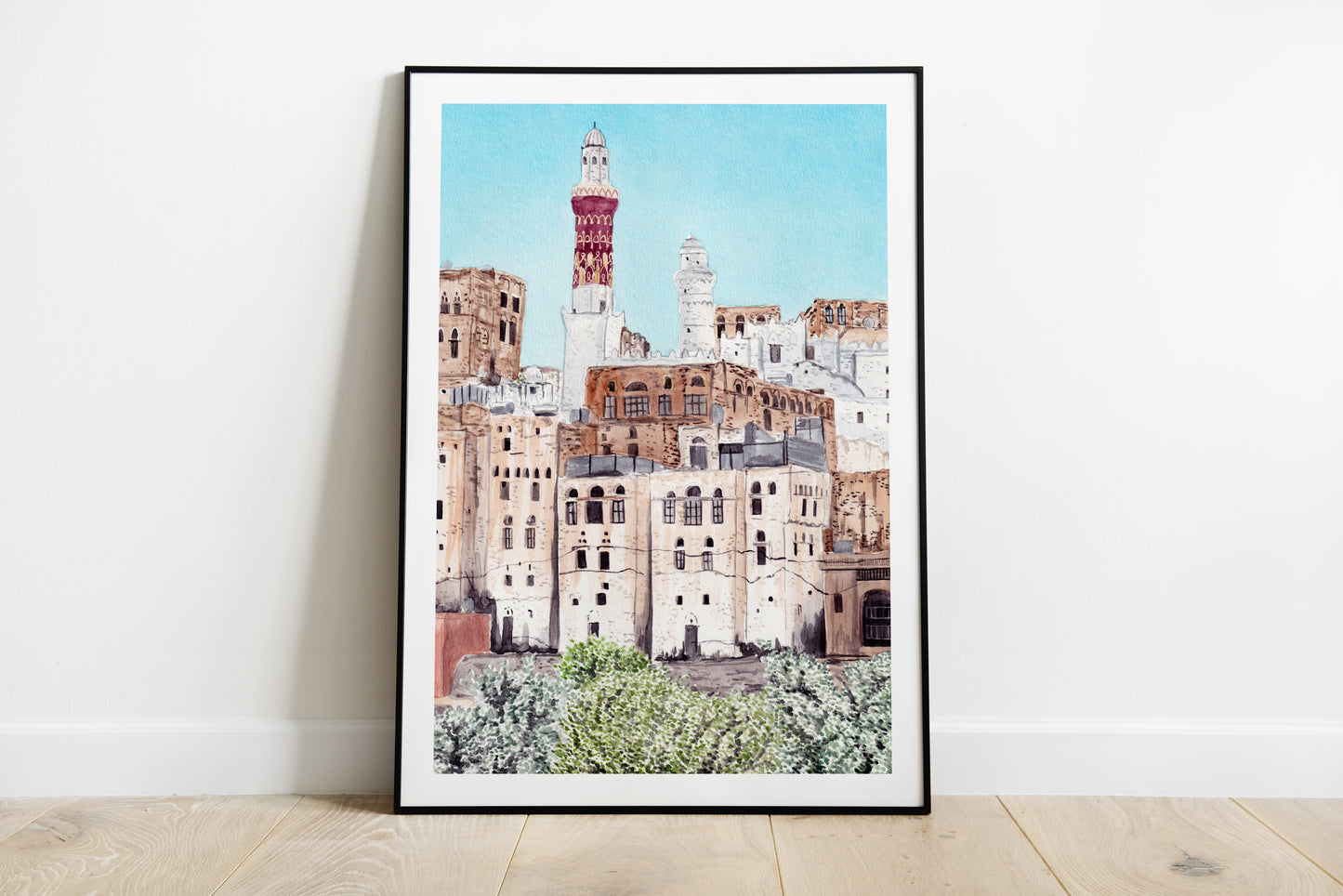 Yemen Cityscapes Set of 6 - Watercolor Art Prints - NorrskenArt