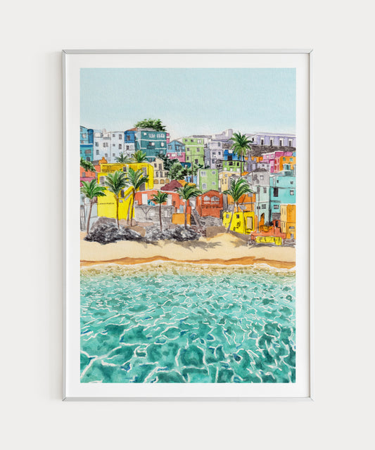 La Perla Puerto Rico Watercolor Print, San Juan Art, Watercolor Painting, Puerto Rico Travel Art