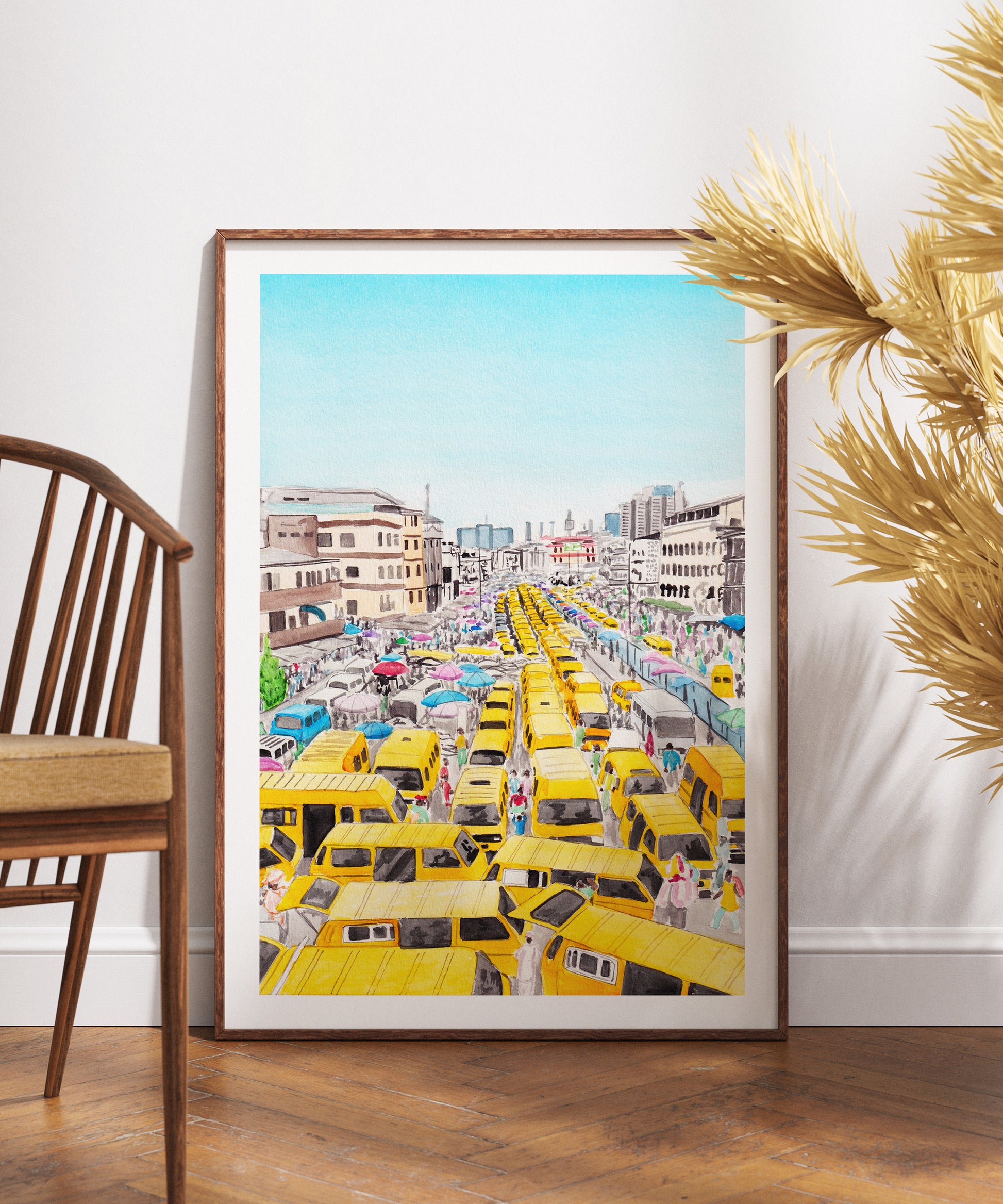 Lagos Watercolor Cityscape - NorrskenArt