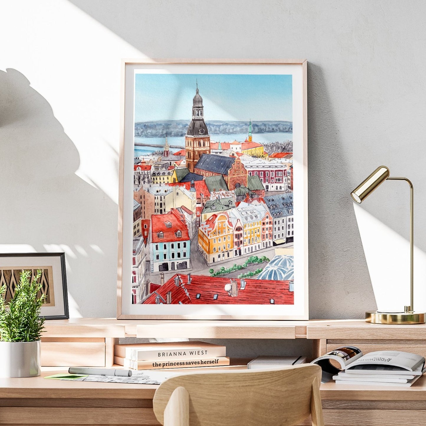 Riga, Latvia Cityscape – Watercolor Art Print - NorrskenArt