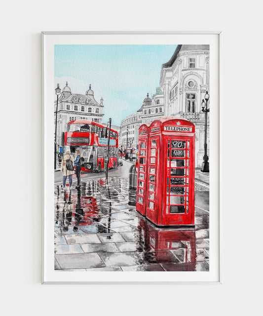 London in Winter Cityscape UK Wall Art - Travel Gift - NorrskenArt