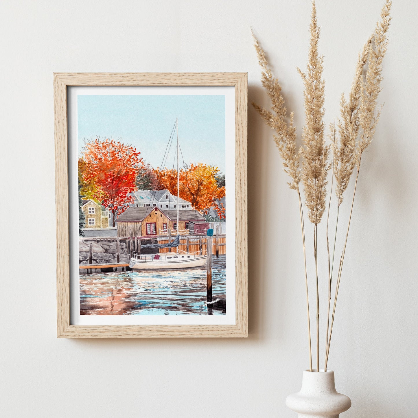 Maine Kennebunkport New England Wall Art - Travel Gift - Fall Wall Art